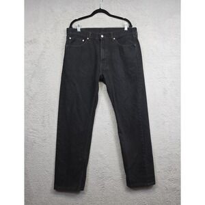 Levis 505‎ Jeans Mens 36x32 Black Straight Regular Fit Denim Classic Retro Rigid